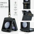 thumbnail image 4 of Wallet Case for Samsung Galaxy Z Flip 6, Premium PU Leather Card Slots Holder RFID Blocking Flip Cover with Magnetic Closure Stand Full Protection Shockproof Case for Samsung Galaxy Z Flip 6, Black, 4 of 8