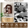 thumbnail image 5 of S-HOME Wall Mounted Arched Cabinet with Glass Doors, Adjustable Shelves in for Bathroom or Laundry Room，Brown, 5 of 10