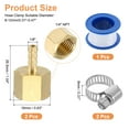 thumbnail image 2 of 2Pcs Brass Hose Barb Fittings, 1/8" Barb x 1/4" NPT Female Hose Connectors, 2 of 6