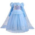 thumbnail image 1 of Robe de Princesse de Glace pour Fille Déguisement Neige Fête Halloween Robe de Bal, 1 of 6