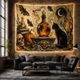 thumbnail image 6 of Cats Ornate Glowing with Potion Bottle Faceted Crystal, Playful Vintage for Cat Lovers, Cat Wall Art, Halloween Gift, Tapestry Wall Hanging for Bedroom, Living Room and Dorm, 6 of 7