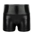 thumbnail image 2 of Raenseen Kids Girls Casual High Waist Shiny Metallic Sports Shorts Gymnastic Workout Activewear Black 6, 2 of 9