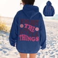 thumbnail image 2 of NinXxx Women's Print Hoodie Pullover for Daily Fall Winter Wear Dark Blue S, 2 of 8