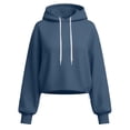 thumbnail image 5 of Crop Hoodies for Women - Loose Pullover Hooded Sweatshirt - Long Sleeve Drawstring Fashion Loungewear Tops, 5 of 6