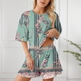 thumbnail image 2 of CHUMUD Pajama Set for Women Petite 2 Piece Soft Comfy Lounge Outfits Cute Printed Short Sleeve Pj Sleepwear Shorts Sets Loungewear Summer Casual, 2 of 7