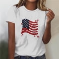 thumbnail image 2 of Levmjia Women's Glitter Stars & Stripes Independence Day T-Shirt, Patriotic 4th of July Round Neck Top, Casual Loose Fit Pullover Tee S-2XL, 2 of 5