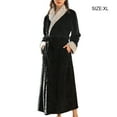 thumbnail image 3 of Peignoir Polyester Homme Grande Taille Épais Robe à Capuche Corail Robe de Nuit Chaude Confortable Douce Vêtements Automne Noir Femme TG, 3 of 9