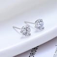 thumbnail image 2 of Bellitia Jewelry 925 Sterling Silver Gemstone Stud Earrings for Women, Cubic Zirconia Birthstone CZ Earrings, 1 ct and 6.5 mm, 2 of 7