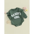 thumbnail image 3 of Gupgi Baby Girl Sweatshirt Romper Infant Ruffle Long Sleeve Crew Neck Letter Embroidery Jumpsuit, 3 of 9