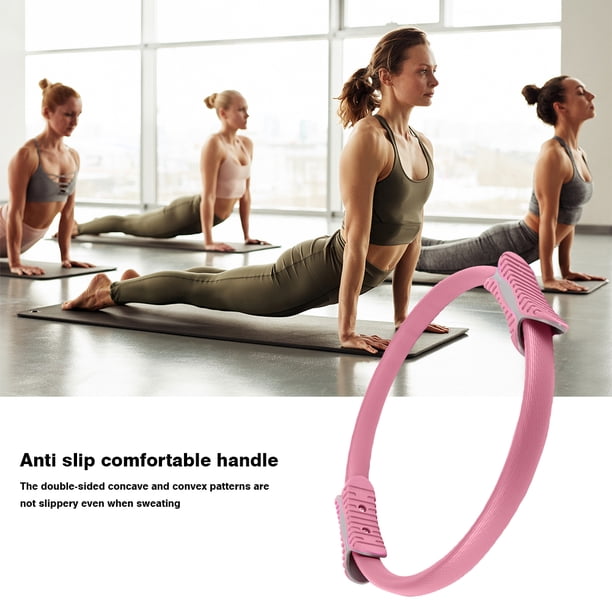 Círculos De Yoga Anillo de fitness Pilates duradero con círculo trasero abierto para el gimnasio en casa y la oficina (rosa)