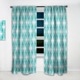 thumbnail image 2 of Designart 'Turquoise Retro Pattern' Mid-Century Modern Curtain Panel, 2 of 5