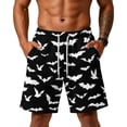 thumbnail image 4 of Sewkxo Men's Halloween Haunted House Printed Cotton Pajama Shorts Comfort Elastic Waist Night Sleep Shorts,White L, 4 of 5