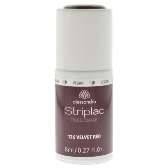 Alessandro Striplac Peel or Soak - 126 Velvet Red , 0.27 oz Nail Polish