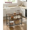 thumbnail image 2 of Kitchen Island with 3 Shelves, 39.4 Inches Kitchen Shelf with Large Worktop, Stable Steel Structure, Industrial, Easy to Assemble, Rustic Brown and Black, 2 of 7