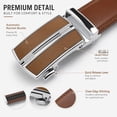 thumbnail image 6 of Men's Automatic Ratchet Belt, 1.38" Wide PU Leather Dress Belt, No-Hole Adjustable Business Belt for Jeans and Dress Pants, Black Brown White - TRISJEM, 6 of 8