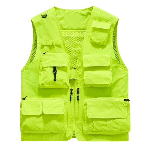 Bcfgryg Men's Outdoor Vests Loose Fit Perfect For Spring And Autumn Versatile Layering Piece For Outdoor Adventures Lightweight Men's Jacket For Hiking Green L