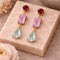 thumbnail image 2 of Verolix Colorful Dopamine Zircon Earrings, 925 Silver Studs, Elegant Fashion Jewelry for Women, Daily Wear, Party & Holiday Accessories, 2 of 5