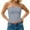 Blue, variant on Women's Striped Bandeau Bras Strapless Backless Crop Tank Tops Double Layered Comfy Base Shirts Tube Top Yellow Small