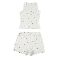 thumbnail image 2 of Chbgutlmr 2 Piece Lounge Sets for Women Heart Print Summer Fitted Outfits Sleeveless Square Neck Cop Tops Short Shorts Casual Cute Dressy Sets, 2 of 9