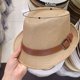 thumbnail image 2 of Sombrero de 56-58 cm de circunferencia para hombres y mujeres, sombrero de copa con cinturón, sombrero de ala corta, sombrero de jazz de verano, sombrero de paja con protección solar, 2 of 5