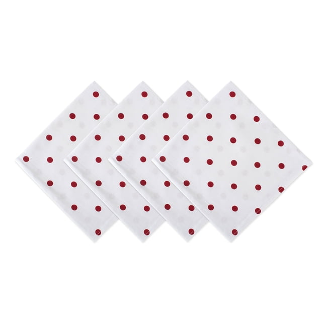 Servilletas DII con Lunares Rojo y Blanco 46x46 cm Paquete de 4