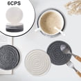 thumbnail image 1 of asddcavvf 6PCS Pad Glass Wool Pad Hand-woven Pad Set Round Super Absorbent Heat- Pad Coffee Table Mats Set, 1 of 8