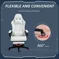 thumbnail image 5 of Vinsetto Video Game Chair with Footrest and Pillow, White/Pink, 5 of 9