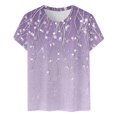 thumbnail image 4 of Puntoco Liquidación de blusas cortas para mujer Blusas estampadas de moda para mujer Camiseta de manga corta Cuello redondo, 4 of 4