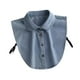 thumbnail image 5 of Falda vaquera con cuello falso y elegante blusa con media parte superior y cuello desmontable Azul claro, 5 of 9