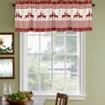 thumbnail image 3 of Red Christmas Curtain Valances for Windows, Kitchen Valance Window Treatments Panel 2 Pack, Xmas Elk Snowflake Red Plaid Rod Pocket Short Curtains for Bathroom Bedroom 42 x 18 Inch, 3 of 8