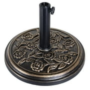 Simple Deluxe 17.91Inch 19.8 LBS Patio Umbrella Base Heavy Duty Market Umbrellas Round Stand for Outdoor, Poolside, Deck, Lawn, Garden, Bronze, Round