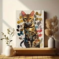 thumbnail image 6 of Bengal Cat Floral Canvas Print Den Kitchen Home Wall Art Decor, 6 of 8