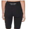 thumbnail image 2 of Calvin Klein Performance Women's Split Logo High Waist Biker Shorts, Black, Small, 2 of 4