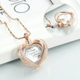 thumbnail image 4 of constantlife Crystal Heart cremation pendant small urns for ashes keepsake urn necklace mini urns-Always on my mind forever in my heart-RoseGold/White, 4 of 5