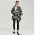 thumbnail image 4 of CoCopeaunt Women Plaid Shawl Wrap Poncho Double Side Split Large Shawl Scarf Winter Warm Fashion Shawl Blanket, 4 of 5