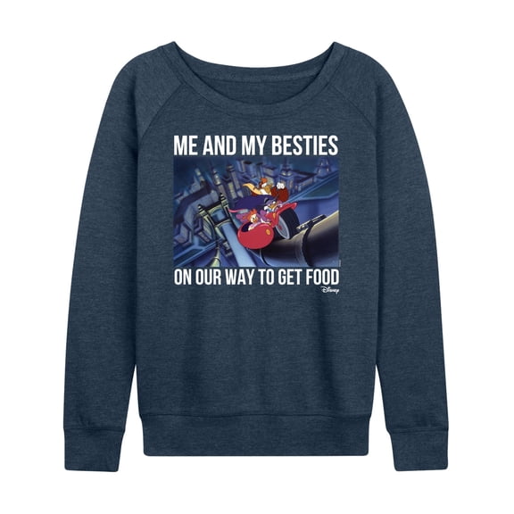 Disney - Darkwing Duck - Me & My Bestie Getting Food - Women's Lightweight French Terry Long Sleeve Shirt