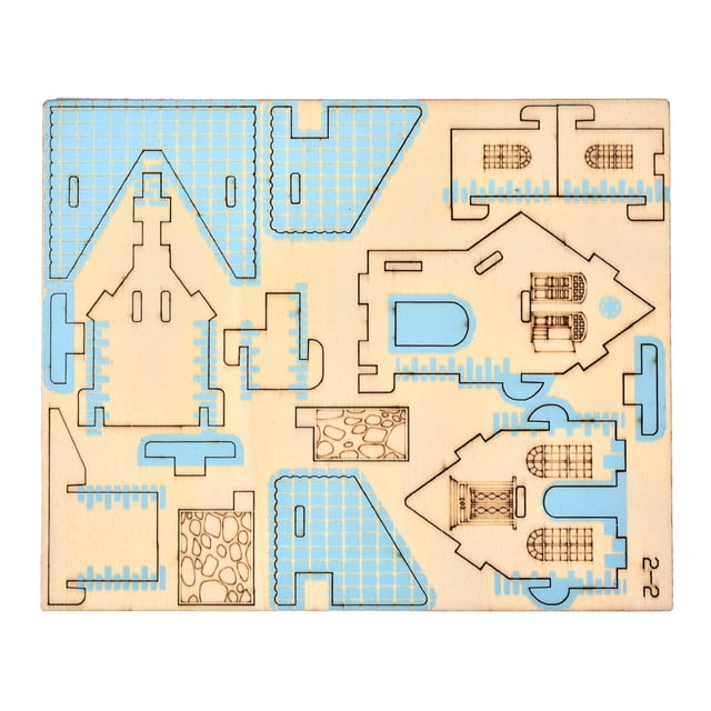 Keenso Puzzle Wooden Villa House Building Model Child Jigsaw DIY Craft Edu