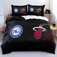 thumbnail image 1 of Football NBA Basketball Ball Standard Bedding Three-piece Set, Microfiber, Team Duvet Cover, Suitable For Boys And Girls-sebneei, 1 of 3