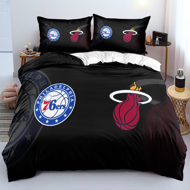 Football NBA Basketball Ball Standard Bedding Three-piece Set, Microfiber, Team Duvet Cover, Suitable For Boys And Girls-sebneei