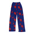 thumbnail image 3 of Spider Hero Halloween Pants Women's Plush Fleece Lounge Pants Cozy Warm Elastic Waist Pajama Bottoms Soft Graphic Printed Sleepwear Fuzzy Warm Home Sleepers Trousers, Royal Blue, M, 3 of 4