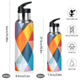 thumbnail image 2 of Yayeee 20oz Insulated Water Bottle Double Wall Stainless Steel with Flip Straw Lid, Colorful Triangles, 2 of 7