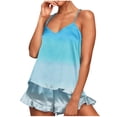 thumbnail image 2 of Conjunto de pijama de poliéster con tirantes finos y estampado de moda para mujer, 2 of 8