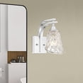 thumbnail image 2 of Vanity Art 1 Light Dimmable Polished Chrome Armed Sconce Lighting | Modern Fixtures Accent Wall Lights for Bedroom Entrance Doorway Dining Room Living Room Hallway Bathroom Scones S3001CH-R03, 2 of 6
