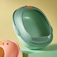 thumbnail image 4 of Cat es Indoor Cats Pet Litter Tray Cat Bedpan for Cats Below 7.5kg Green, 4 of 8