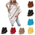 thumbnail image 2 of Women's Knit Tassel Vintage Sweaters 2024 Funny Criss Cross Pullover Tops Baggy Shawl Wrap Sweater Cape for Party Halloween, 2 of 3
