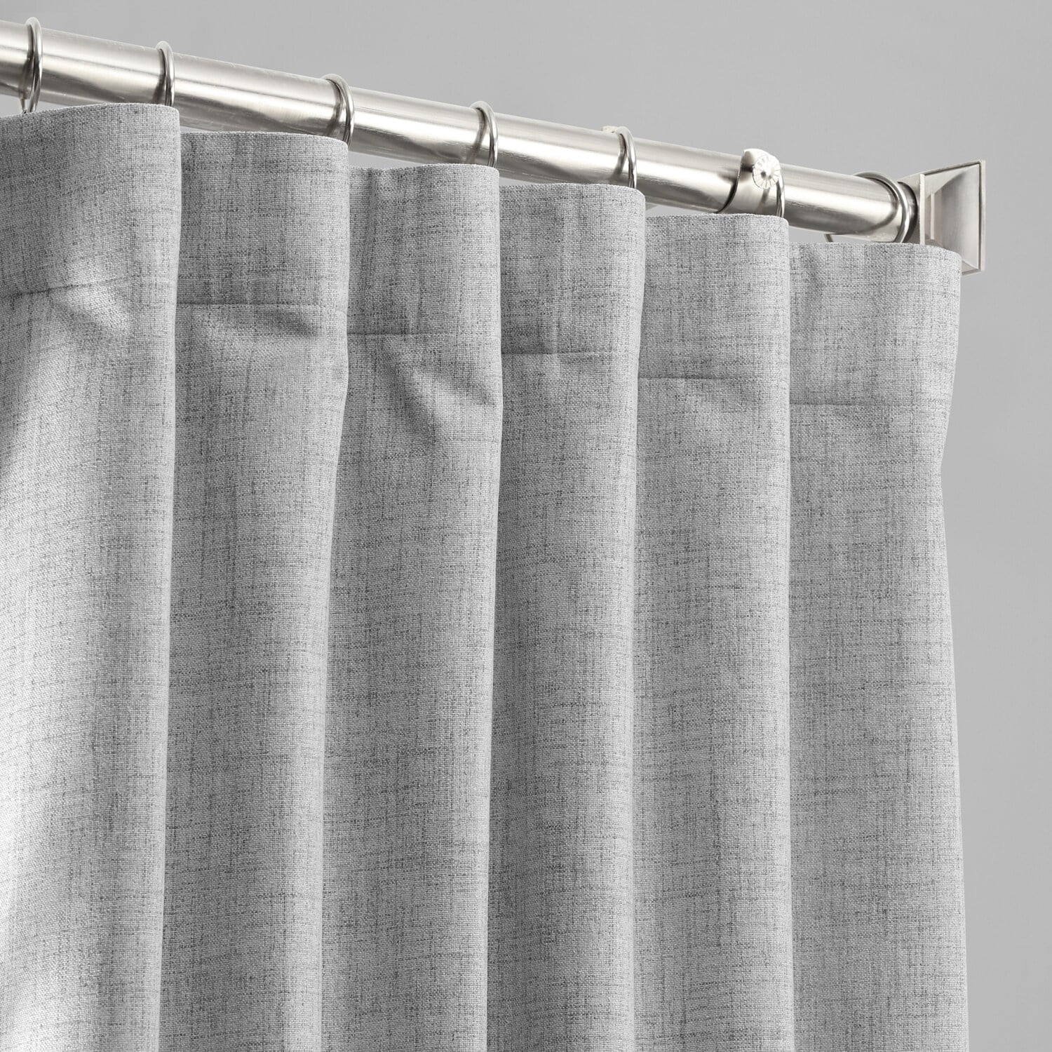 Millennial Grey Vintage Thermal Cross Linen Weave Blackout Curtain (1 Panel), Millennial Grey, 50W X 84L