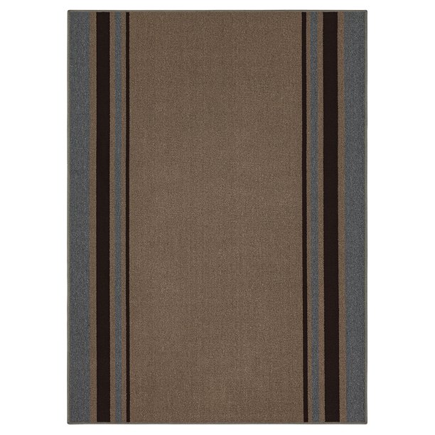 Mainstays Titan Stripe Indoor Living Room Area Rug, Brown, 5'x7'