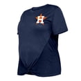 thumbnail image 2 of Women's New Era Navy Houston Astros Plus Size Two-Hit Front Knot T-Shirt, 2 of 3