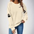 thumbnail image 2 of Halloween Sweaters For Women Cute Fall Oversized Crewneck Graphic Long Sleeve Funny Pullover Halloween Sweatshirt With Cat Prints Soft Polyester Perfect For Fall Festivities Women Sweaters, 2 of 4