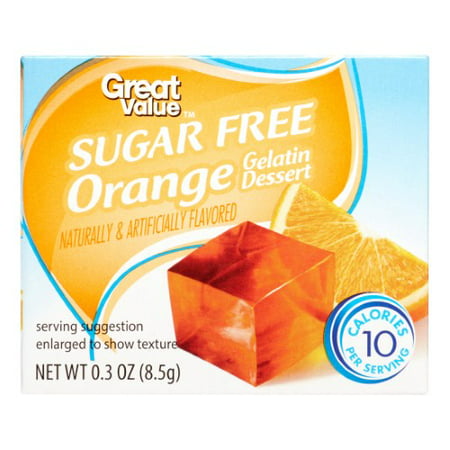 Great Value Gelatin Dessert, Sugar Free, Orange, 0.3 oz - Walmart.com